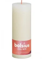 Świece - Bolsius Rustic Shine Świeca pieńkowa 190/68 delikatny perłowy - miniaturka - grafika 1
