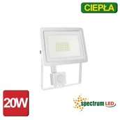 Lampy pozostałe - Spectrum LED NAŚWIETLACZ NOCTIS LUX 2 20W IP44 BIAŁY BARWA CIEPŁA Z CZUJNIKIEM SLI029042WW_CZUJNIK - miniaturka - grafika 1