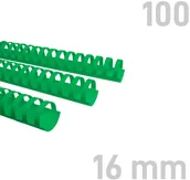 Grzbiety do bindownic - Opus Grzbiety do bindowania 16mm zielone plastikowe 100szt. GRP.128 - miniaturka - grafika 1
