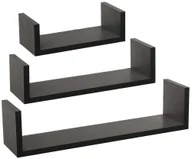 Półki do salonu - Atmosphera Zestaw półek dekoracyjnych 3 sztuki czarne B077ZSSC6W - miniaturka - grafika 1