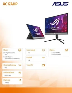 Asus ROG Strix XG17AHP Czarny (90LM05G1-B01170) - Monitory - miniaturka - grafika 3