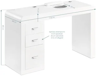 BIURKO KOSMETYCZNE 312 BIAŁE 132081 - Meble kosmetyczne - miniaturka - grafika 4