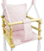 Leżaczki i huśtawki - Różowa huśtawka pikowana dla dziewczynki A4-M17 - miniaturka - grafika 1