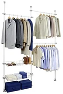 Wieszaki i stojaki - Wenko WENKO herkulesie Duo regulowana Wewnętrzny system teleskopowy, garderoby-system, nierdzewna, Biały, 38 x 215 x 300 cm 50611100 - miniaturka - grafika 1