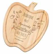 Deski do krojenia - Murrano Deska drewniana do krojenia jabłko z grawerem dla niej na Dzień Kobiet DSK-JAB-033 - miniaturka - grafika 1