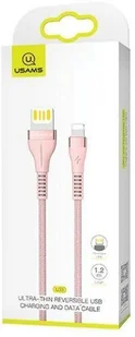 USAMS Kabel pleciony U33 lightning 1,2m 2A Fast Charging różowy/pink SJ360USB03 (US-SJ360) - Kable USB - miniaturka - grafika 2