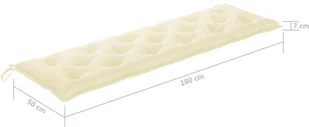 vidaXL vidaXL Poduszka na ławkę ogrodową, kremowa, 180x50x7 cm, tkanina - Poduszki na krzesła - miniaturka - grafika 5