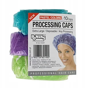 Ponik's Ponik's jednorazowy czepek fryzjerski 10 szt. w op. 3 kolory P CZEPEK EC057 - Pozostałe akcesoria fryzjerskie - miniaturka - grafika 2