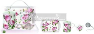 Kubki - Nuova Cer Easy life r2s KUBEK PORCELANOWY, PODSTAWKA I TACKA - Róże - Romantic Roses (306 RMR) KOMPLET 306 RMR - miniaturka - grafika 1