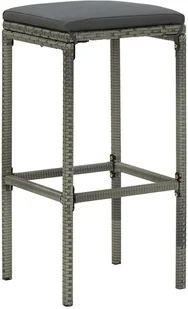 vidaXL 3-cz. zestaw mebli barowych z poduszkami, rattan PE, szary 3064760 - Meble ogrodowe - miniaturka - grafika 9