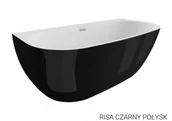 Wanny - Polimat Wanna wolnostojąca Risa 160 Czarny Połysk 00478 - miniaturka - grafika 1