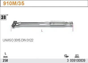 Beta POKRĘTŁO 3/8" L 250MM Z PRZEGUBEM 910M/35 - Klucze i nasadki - miniaturka - grafika 2