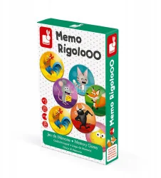 Janod ZWIERZĄTKA tekturowa gra pamięciowa Rigolooo J02736 - Zabawki interaktywne dla dzieci - miniaturka - grafika 2