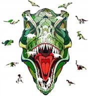Puzzle - Ewa Drewniane Puzzle 3D Klocki Układanka T-Rex - miniaturka - grafika 1