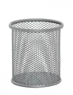 Przyborniki na biurko - Q-CONNECT POJEMNIK NA DŁUGOPISY OFFICE SET METALOWY SREBRNY KF00846 - miniaturka - grafika 1