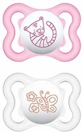 Smoczki uspokajające - MAM MAM Smoczek Air S229, powierzchnia nakładana z bardzo dużymi otworami do skóry wrażliwej, z silikonowym smoczkiem SkinSoftTM na 0+ miesięcy, różowy (2 sztuki) z automatycznym pudełkiem sterylizacyjnym - miniaturka - grafika 1