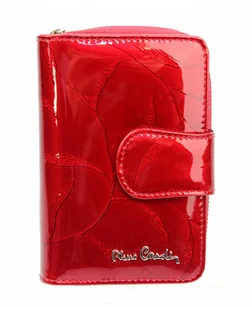 Pierre Cardin Portfel Damski Skóra Naturalna Z Suwakiem Piórnik 13 cm Lakierowany - Portfele - miniaturka - grafika 3