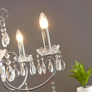 Lampenwelt com Chromowany żyrandol Solveig z kryształkami - Lampy sufitowe - miniaturka - grafika 5