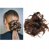 Ozdoby do włosów - Solida gumka na kitkę koka średni brąz/ciemny brąz - miniaturka - grafika 1