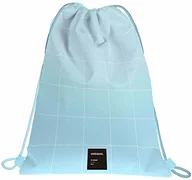 Plecaki - Grafoplás Grafoplás 37610733 Unequal Grid plecak ze sznurkami i kieszenią zewnętrzną jasnoniebieski, 36 x 47 cm - miniaturka - grafika 1