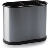 Pojemniki na sztućce - Ibili Pojemnik na sztućce, srebrny, 3 sekcje, 22x18 cm - miniaturka - grafika 1