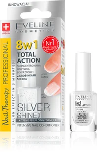 Eveline 8in1 Total Action Silver Shine Skoncentrowana odżywka do paznokci z drobinkami srebra 12 ml - Odżywki do paznokci Eveline 8in1 Total Action Silver Shine Skoncentrowana odżywka do paznokci z drobinkami srebra 12 ml - Odżywki do paznokci - miniaturka - grafika 2