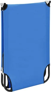 vidaXL Składany leżak, niebieski, stal - Leżaki ogrodowe - miniaturka - grafika 7