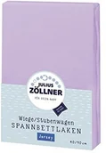 Prześcieradła dla dzieci - Zollner Julius 8330147400 Jersey prześcieradło z gumką na kołyski 90 x 40 i wózki wiklinowe, kolor: bzu - miniaturka - grafika 1