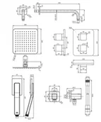 Zestawy prysznicowe - Omnires Slide Zestaw prysznicowy termostatyczny podtynkowy z deszczownicą grafit SYSSL11GR - miniaturka - grafika 1