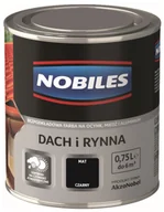 Farby do metalu - Nobiles Emalia Dach i Rynna czarna 0 75 l - miniaturka - grafika 1