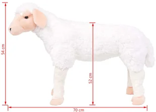 vidaXL vidaXL Pluszowa owca, stojąca, biała, XXL - Maskotki i pluszaki - miniaturka - grafika 4