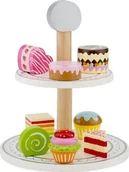 Zabawki AGD - New Classic Toys New Classic Toys Drewniany stojak na ciasto z babeczkami uniwersalny 48500-uniw - miniaturka - grafika 1