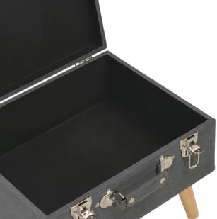 vidaXL Stołek ze schowkiem, 40 cm, ciemnoszary, tkanina vidaXL - Pufy i podnóżki - miniaturka - grafika 7