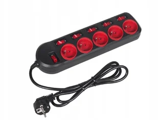 Maclean Listwa zasilająca MCE204 5 gniazd z włącznikami ALMCLZALIMCE204 - Listwy zasilające - miniaturka - grafika 2