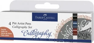 Faber-Castell 167504 pisak Pitt Artist Pen Calligraphy zestaw, 2,5 mm, 4 etui, wielokolorowy - Pióra kulkowe - miniaturka - grafika 2