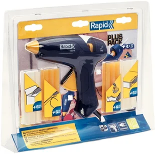 Rapid eg212 pistolet do klejenia na gorąco o średnicy 12 MM z 4 rodzajów klej termotopliwy 24 sztuki, niebieskie, 5000530 - Pistolety do klejenia - miniaturka - grafika 2