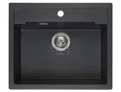 Zlewozmywaki - Reginox AMSTERDAM 54 TAPWING BLACK SILVERY R31049 - miniaturka - grafika 1