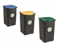 Kosze na śmieci - Kosz do segregacji śmieci 50l - 3 sztuki - miniaturka - grafika 1
