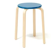 Taborety i hokery - AJ Produkty Stół drewniany Nemo, 530 mm wys., brzoza, niebieski - miniaturka - grafika 1