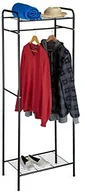 Wieszaki łazienkowe - Relaxdays Wieszak na ubrania z półką  Sandra, metalowy, wieszak na garderobę, z drążek na ubrania, buty półka na buty może być również stosowana do 10020564_46 - miniaturka - grafika 1