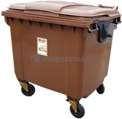 Kosze na śmieci - Pojemnik do segregacji odpadów BIO na kółkach (pojemność 1100 l) - miniaturka - grafika 1