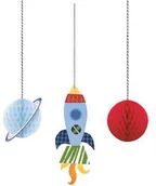 Urodziny dziecka - Unique Dekoracja wisząca urodzinowa Kosmos  - 3 szt. U73274 - miniaturka - grafika 1