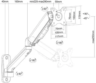 NewStar neomounts by Neomounts by Uchwyt ścienny WL70-450BL11 WL70-450BL11 - Uchwyty do telewizora - miniaturka - grafika 2