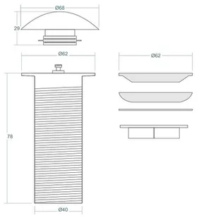 Corsan korek umywalkowy klik-klak bez przelewu czarny MUKKCZARNY - Korki do umywalek - miniaturka - grafika 2