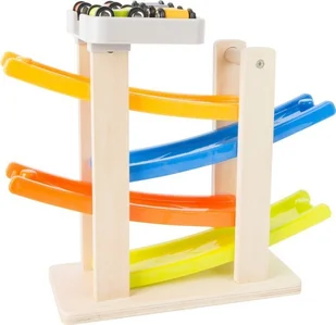 Small Foot Drewniana zjeżdżalnia z parkingiem 10602 Small Foot 725651 - Zabawki interaktywne dla dzieci - miniaturka - grafika 7