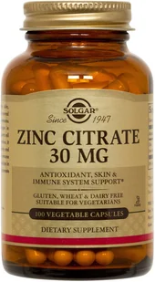 Solgar solgar  cynku cytrynian 30 MG Sol 100 Cap E3670 - Produkty specjalne dla sportowców - miniaturka - grafika 2
