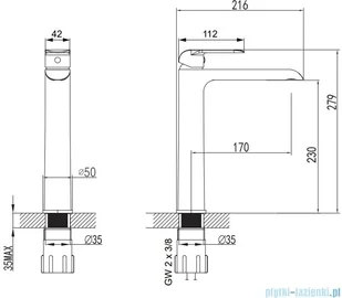 Omnires Sacramento bateria umywalkowa wysoka chrom/biały SC2312CRB | - Baterie umywalkowe - miniaturka - grafika 2
