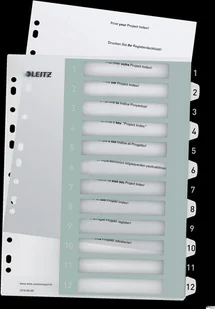 Leitz Przekładki plastikowe do nadruku tekstu na kartę, WOW, 112, biało-czarne 12160000 - Przekładki do segregatorów - miniaturka - grafika 2