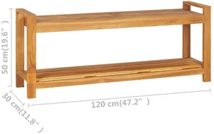 VidaXL Lumarko Ławka, 120 cm, lite drewno tekowe 325276 VidaXL - Ławki do przedpokoju - miniaturka - grafika 14