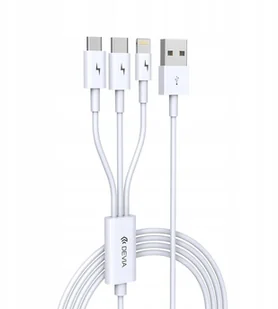 Devia Kabel Smart 3w1 8pin/typ-C/micro biały - Kable USB - miniaturka - grafika 2